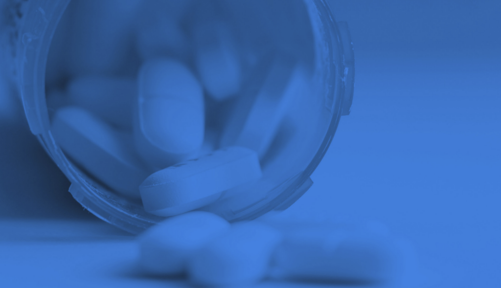 Image of bill bottle overlayed with blue color